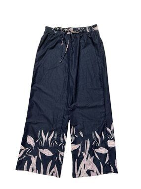 LIV Los Angeles Palazzo Pants Black Floral Wide Leg Size Medium